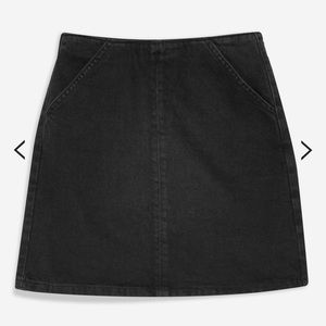 TopShop Black Denim Skirt Pockets